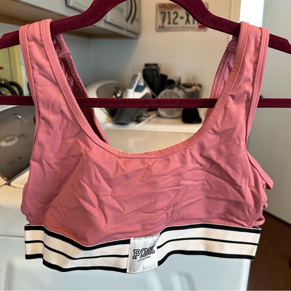 Victoria’s Secret Pink side strap sports bra size Medium pink